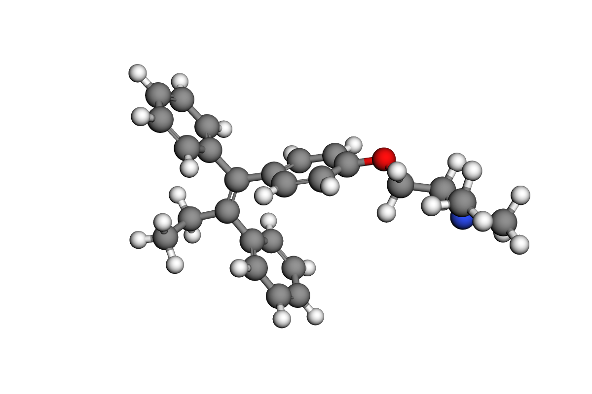 Estructura 3D de tamoxifeno
