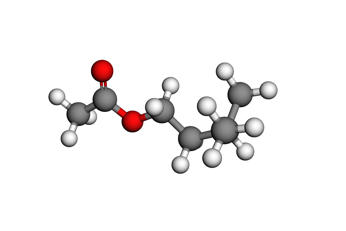 Estructura 3D de acetato de isoamilo