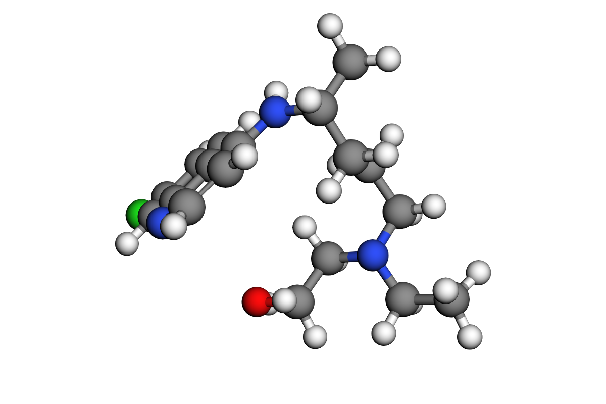Estructura 3D de hidroxicloroquina