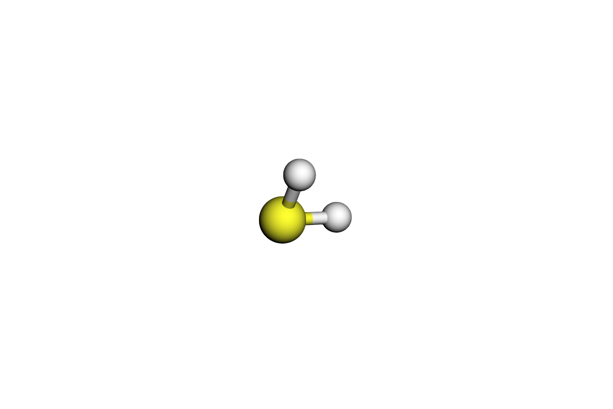 Estructura 3D de sulfuro de hidrógeno