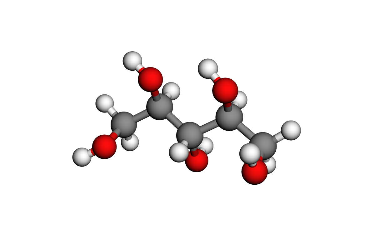 Estructura 3D de xilitol