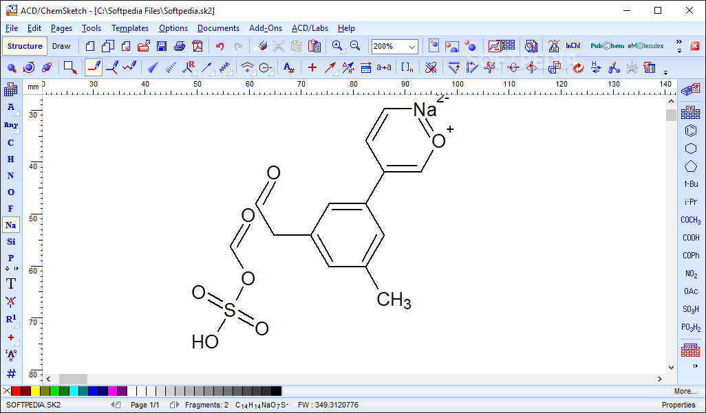 Estructura dibujada en chemsketch